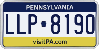 PA license plate LLP8190
