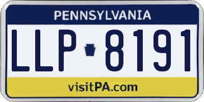 PA license plate LLP8191
