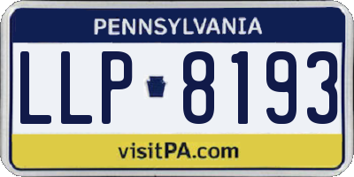 PA license plate LLP8193