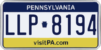 PA license plate LLP8194
