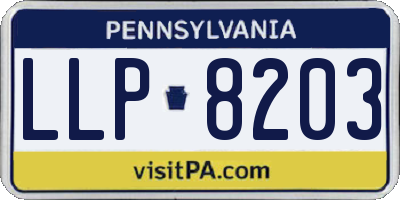 PA license plate LLP8203