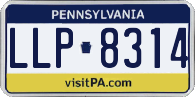 PA license plate LLP8314