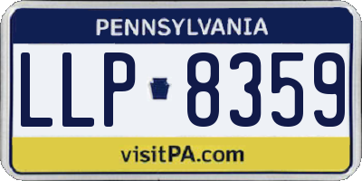 PA license plate LLP8359
