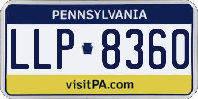 PA license plate LLP8360