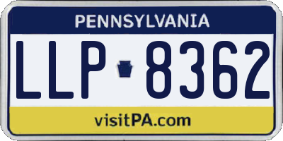 PA license plate LLP8362