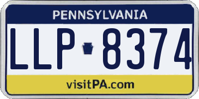 PA license plate LLP8374