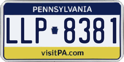 PA license plate LLP8381