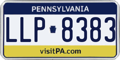 PA license plate LLP8383