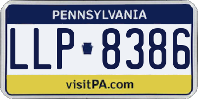 PA license plate LLP8386