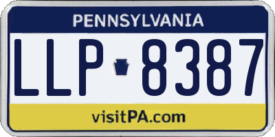 PA license plate LLP8387