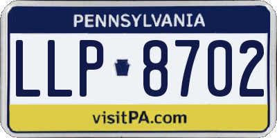 PA license plate LLP8702