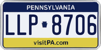PA license plate LLP8706
