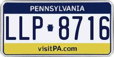 PA license plate LLP8716