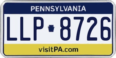 PA license plate LLP8726