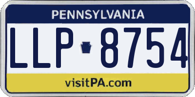 PA license plate LLP8754