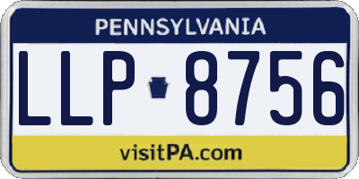 PA license plate LLP8756