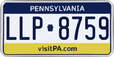 PA license plate LLP8759