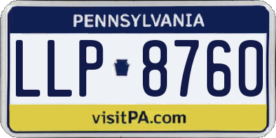 PA license plate LLP8760