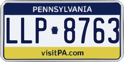 PA license plate LLP8763