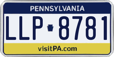 PA license plate LLP8781