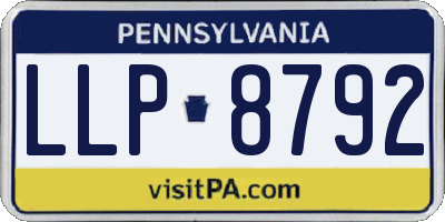 PA license plate LLP8792