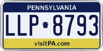 PA license plate LLP8793