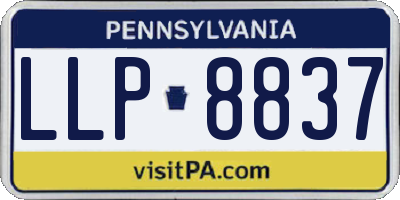 PA license plate LLP8837