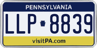 PA license plate LLP8839