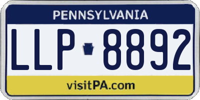 PA license plate LLP8892