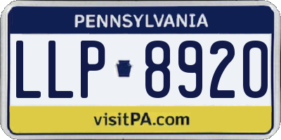 PA license plate LLP8920