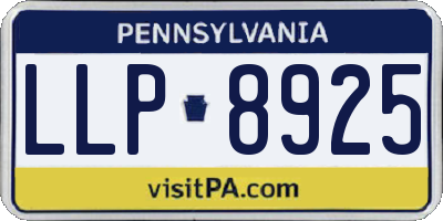 PA license plate LLP8925