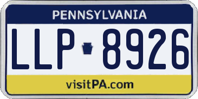 PA license plate LLP8926