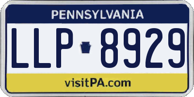 PA license plate LLP8929
