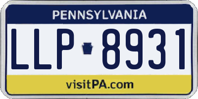 PA license plate LLP8931