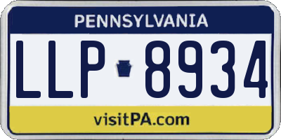PA license plate LLP8934