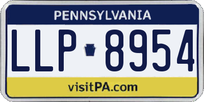 PA license plate LLP8954