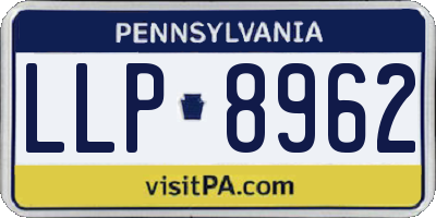 PA license plate LLP8962
