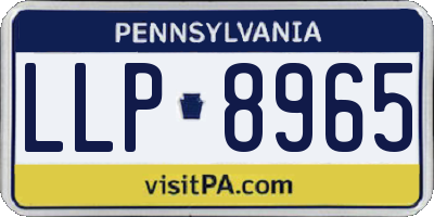 PA license plate LLP8965