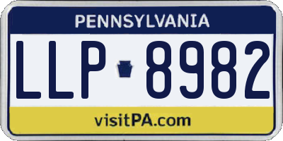 PA license plate LLP8982