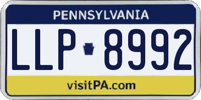 PA license plate LLP8992