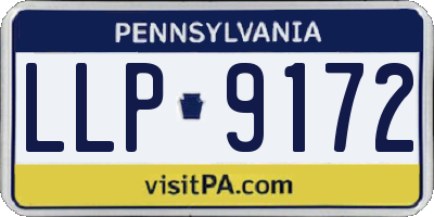 PA license plate LLP9172