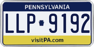 PA license plate LLP9192