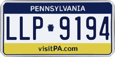 PA license plate LLP9194