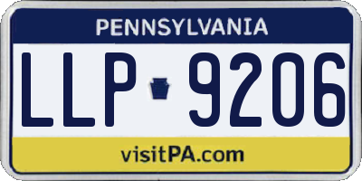 PA license plate LLP9206