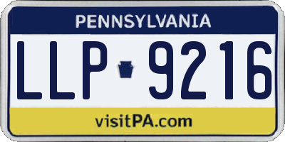 PA license plate LLP9216