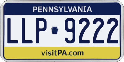 PA license plate LLP9222