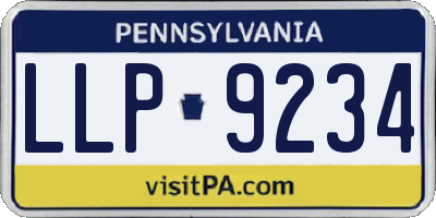 PA license plate LLP9234