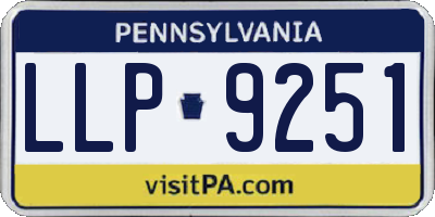 PA license plate LLP9251