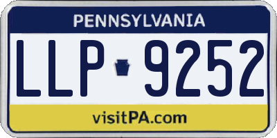PA license plate LLP9252