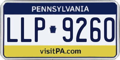 PA license plate LLP9260